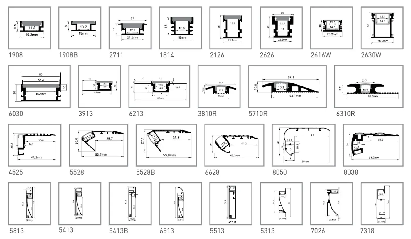 Gulv-led-profil Serie