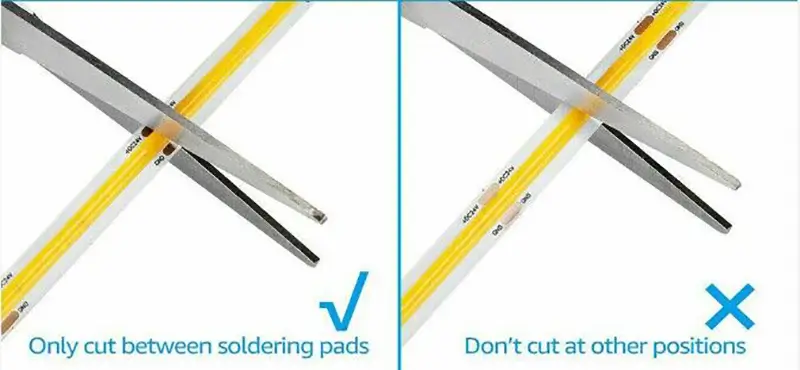 How to cut COB led strip carefully